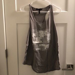 Grey BCBG sleeveless tank top with razor back